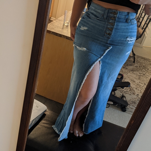Guess Vintage 90's Denim Maxi Skirt - Picture 1 of 7